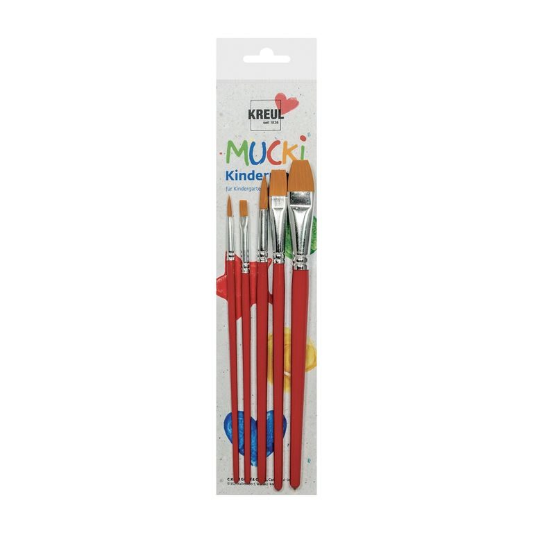 Set de pensule pentru copii Mucki pentru școală și hobby 5buc