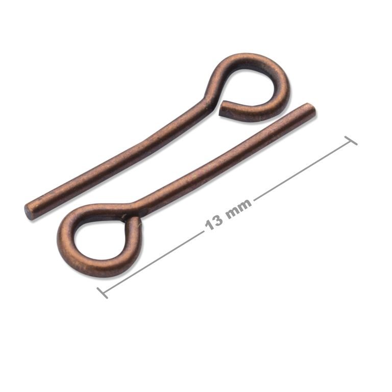 Eyepins 13mm antique copper