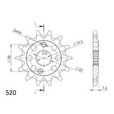ŘETĚZOVÉ KOLEČKO SUPERSPROX CST-1401:13 13 ZUBŮ, 520