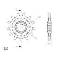 ŘETĚZOVÉ KOLEČKO SUPERSPROX CST-250/300:14 14 ZUBŮ, 520