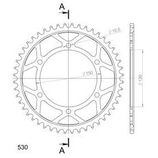 ŘETĚZOVÁ ROZETA SUPERSPROX RFE-859:48-BLK ČERNÝ 48 ZUBŮ, 530