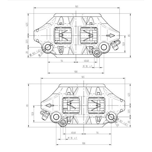 RADIÁLNÍ BRZDOVÉ TŘMENY ACCOSSATO PZ002 108 MM PISTONS IN TITANIUM