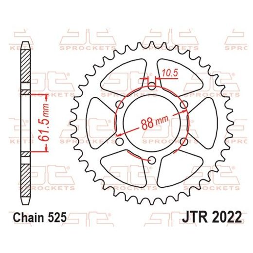 ŘETĚZOVÁ ROZETA JT JTR 2022-38 38 ZUBŮ, 525