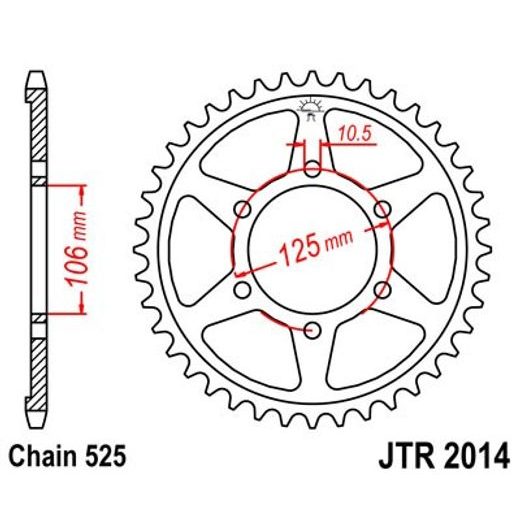 ŘETĚZOVÁ ROZETA JT JTR 2014-39 39 ZUBŮ, 525