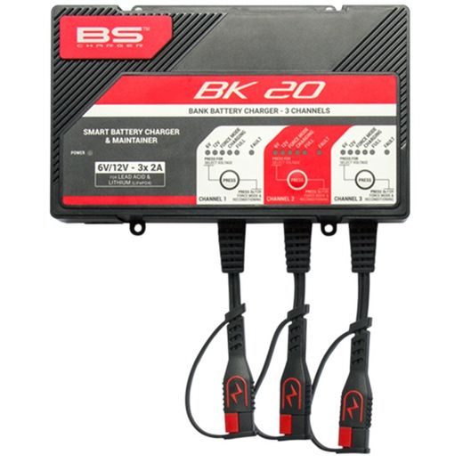 3KANÁLOVÁ NABÍJECÍ STANICE BS-BATTERY BK20 (VHODNÉ TAKÉ PRO LITHIOVÉ BATERIE) 12V 2A