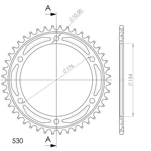 ŘETĚZOVÁ ROZETA SUPERSPROX RFE-1342:44-BLK ČERNÝ 44 ZUBŮ, 530