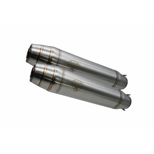SADA DVOJITÉ UNIVERZÁLNÍ KONCOVKY VÝFUKU GPR DEEPTONE CAFE.2.DE BROUŠENÁ NEREZOVÁ OCEL