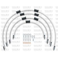 STANDARD FRONT BRAKE HOSE KIT VENHILL POWERHOSEPLUS HON-10033F-WT (4 HOSES IN KIT) WHITE HOSES, CHROMED FITTINGS