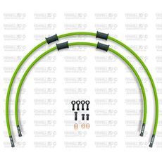 RACE FRONT BRAKE HOSE KIT VENHILL POWERHOSEPLUS HON-6035FB-GR (2 HOSES IN KIT) GREEN HOSES, BLACK FITTINGS