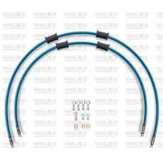 RACE FRONT BRAKE HOSE KIT VENHILL POWERHOSEPLUS DUC-7011FS-TB (2 HOSES IN KIT) TRANSLUCENT BLUE HOSES, STAINLESS STEEL FITTINGS