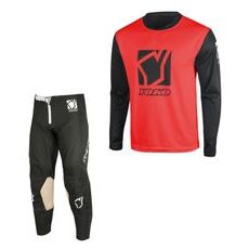 SET OF MX PANTS AND MX JERSEY YOKO SCRAMBLE BLACK; BLACK/RED 28 (S)