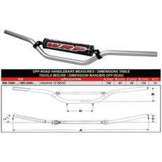 HANDLEBAR WRP PRO-ALU YZ/YZF SILVER