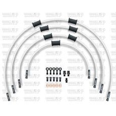 STANDARD FRONT BRAKE HOSE KIT VENHILL POWERHOSEPLUS BMW-11001FB-WT (4 HOSES IN KIT) WHITE HOSES, BLACK FITTINGS