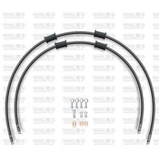 RACE FRONT BRAKE HOSE KIT VENHILL POWERHOSEPLUS SUZ-11020F-BK (2 HOSES IN KIT) BLACK HOSES, CHROMED FITTINGS