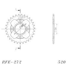LANČENIK ZADNJI SUPERSPROX RFE-272:31-BLK CRNI 31T, 520
