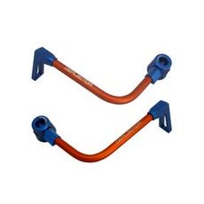 LEVER GUARD ACCOSSATO WITH ORANGE HOSE AND JOINT RIGHT + LEFT, ALUMINIUM