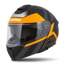 FULL FACE HELMET CASSIDA MODULO 2.0 PROFILE MATT BLACK/ GREY/ ORANGE M