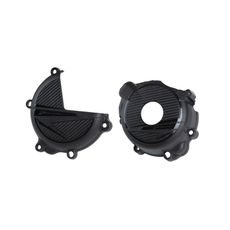CLUTCH AND IGNITION COVER PROTECTOR KIT POLISPORT 91319 CRNI