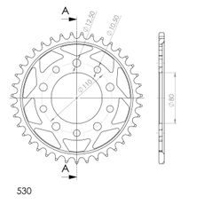 LANČENIK ZADNJI SUPERSPROX RFE-1334:39-BLK CRNI 39T, 530