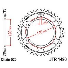 LANČENIK ZADNJI JT JTR 1490-42 42T, 520