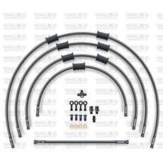 STANDARD FRONT BRAKE HOSE KIT VENHILL POWERHOSEPLUS YAM-9001FB-CB (5 HOSES IN KIT) CARBON HOSES, BLACK FITTINGS