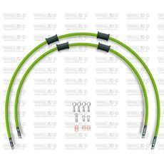 RACE FRONT BRAKE HOSE KIT VENHILL POWERHOSEPLUS HON-6034F-GR (2 HOSES IN KIT) GREEN HOSES, CHROMED FITTINGS