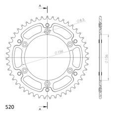 REAR SPROCKET SUPERSPROX STEALTH RST-1512:47-GLD ZLATO 47T, 520