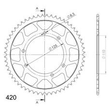LANČENIK ZADNJI SUPERSPROX RFE-6602:56-BLK CRNI 56T, 420