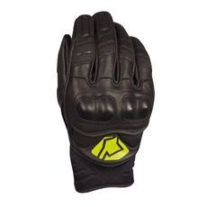 Short leather gloves YOKO BULSA black / yellow XS (6)