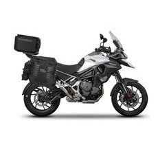 SET OF SHAD TERRA TR40 ADVENTURE SADDLEBAGS AND SHAD TERRA ALUMINIUM TOP CASE TR55 PURE BLACK, INCLUDING MOUNTING KIT SHAD TRIUMPH TIGER 1200 GT/RALLY