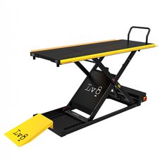 MOTORCYCLE LIFT LV8 GOLDRAKE 400 FLOOR VERSION EG400P.Y WITH FOOT PEDAL PUMP (BLACK AND YELLOW RAL 1021)