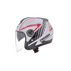 JET HELMET CASSIDA MAGNUM BLACK/ WHITE/ RED XS