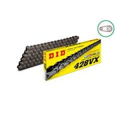 CHAIN KIT D.I.D CHAIN - SILVER CHAIN 428 VX, X-RING (X, NX, QX, XS), CHK FRONT SPROCKET JT, CHK REAR SPROCKET JT FOR DERBI SENDA 125 SM 2006-2007