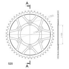 LANČENIK ZADNJI SUPERSPROX RFE-735:48-BLK CRNI 48T, 520
