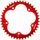 Rear ALU sprocket SUPERSPROX RAL-614:42-RED crven 42T, 525