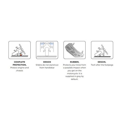 FRAME SLIDERS PUIG R19 22700N BLACK WITH GREY RUBBER