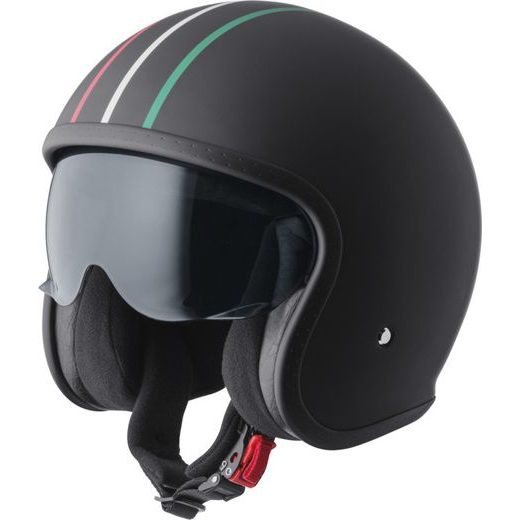 JET HELMET GMS RIDE IN ITALY ZG11704 BLACK-RED-WHITE-GREEN S