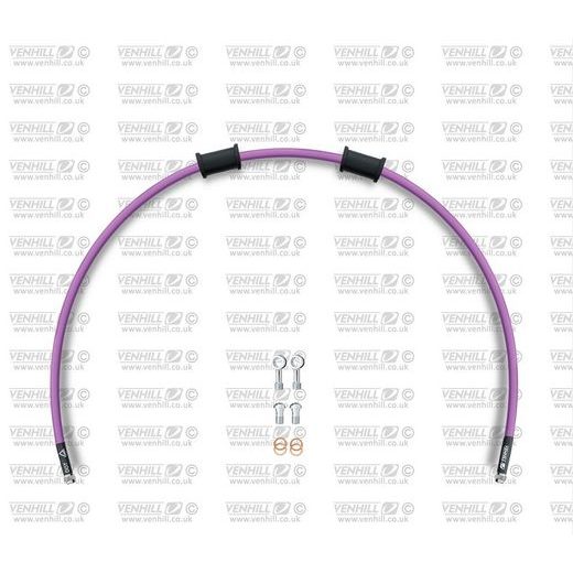 REAR BRAKE HOSE KIT VENHILL POWERHOSEPLUS HON-4016RS-PU (1 HOSE IN KIT) PURPLE HOSES, STAINLESS STEEL FITTINGS