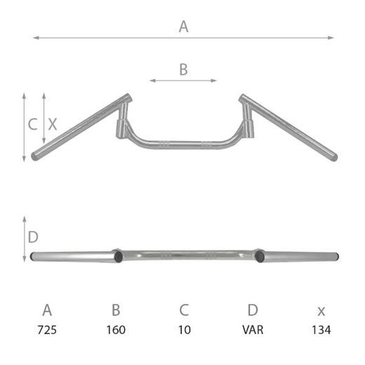 HANDLEBAR DOMINO 184171060 ROAD CHRONIUM PLATED