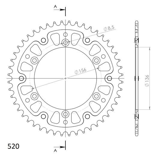 CHAIN KIT EK - SILVER CHAIN 520 DEX, X-RING (X, NX, QX, XS), CHK FRONT SPROCKET SUPERSPROX, CHK REAR SPROCKET SUPERSPROX STEALTH FOR GAS GAS EC 300 F 2013-2015