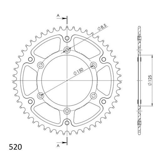 LANČENIK ZADNJI SUPERSPROX STEALTH RST-990:50-RED CRVEN 50T, 520