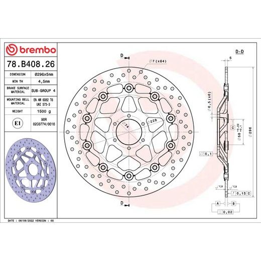 KOČIONA DISK BREMBO 78B40826 FLOATING