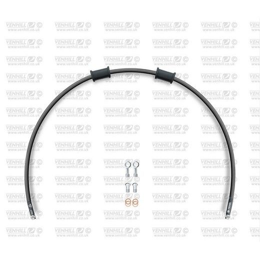 REAR BRAKE HOSE KIT VENHILL POWERHOSEPLUS HON-6039R-BK (1 HOSE IN KIT) BLACK HOSES, CHROMED FITTINGS