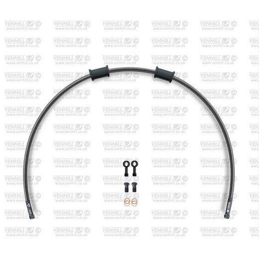 REAR BRAKE HOSE KIT VENHILL POWERHOSEPLUS KAW-12001RB-CB (1 HOSE IN KIT) CARBON HOSES, BLACK FITTINGS