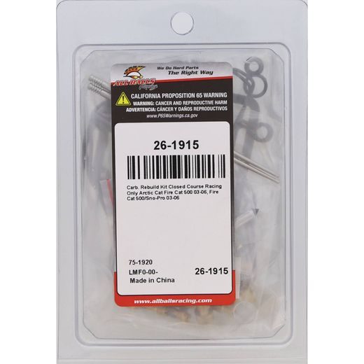 CARBURETOR REBUILD KIT ALL BALLS RACING CARK26-1915