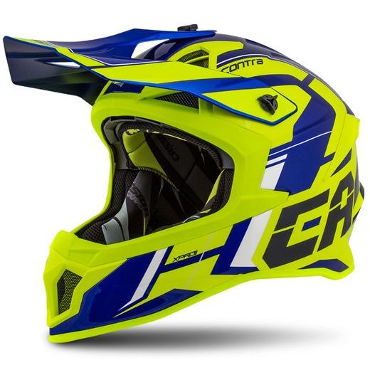 MOTOCROSS HELMET CASSIDA CROSS PRO II CONTRA FLUO YELLOW/ BLUE/ BLACK/ WHITE XL
