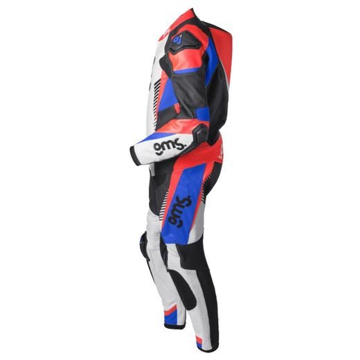 1 PIECE LEATHER SUIT GMS GRC-1 ZG71000 BLACK-BLUE-RED 52H