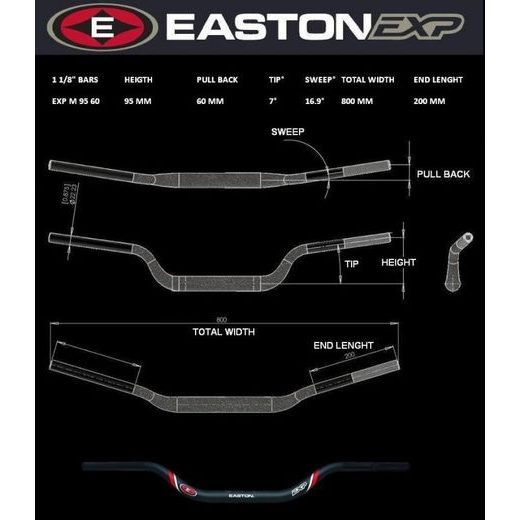 HANDLEBAR EASTON EXP EXP M 95 60