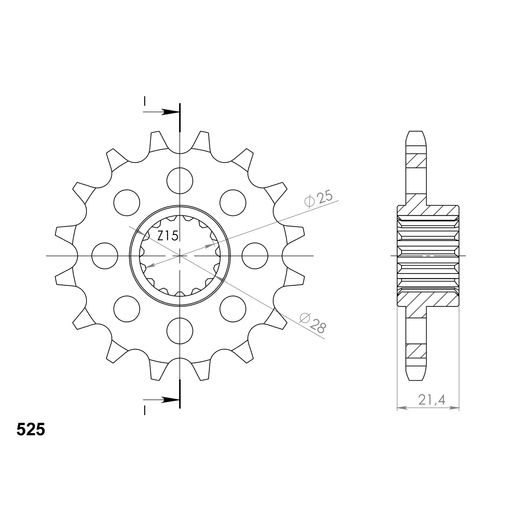 PREDNJI LANČANIK SUPERSPROX CST-2150:15 15T, 525