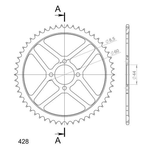 LANČENIK ZADNJI SUPERSPROX RFE-833:54-BLK CRNI